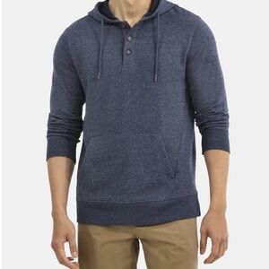 Men's Button Henley Hoodie from George